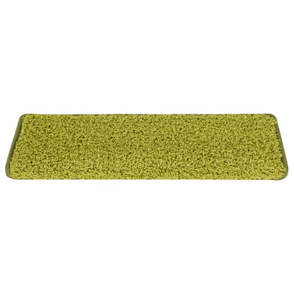 Tappetini per scale 30 pz 65x21x4 cm Verde Bordo rettangolare | homemem39