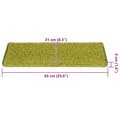 Tappetini per scale 30 pz 65x21x4 cm Verde Bordo rettangolare | homemem39