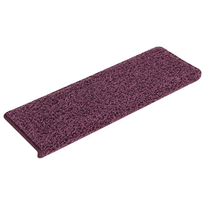 Tappetini per scale 30 pz 65x21x4 cm Viola scuro con bordo rettangolare | homemem39