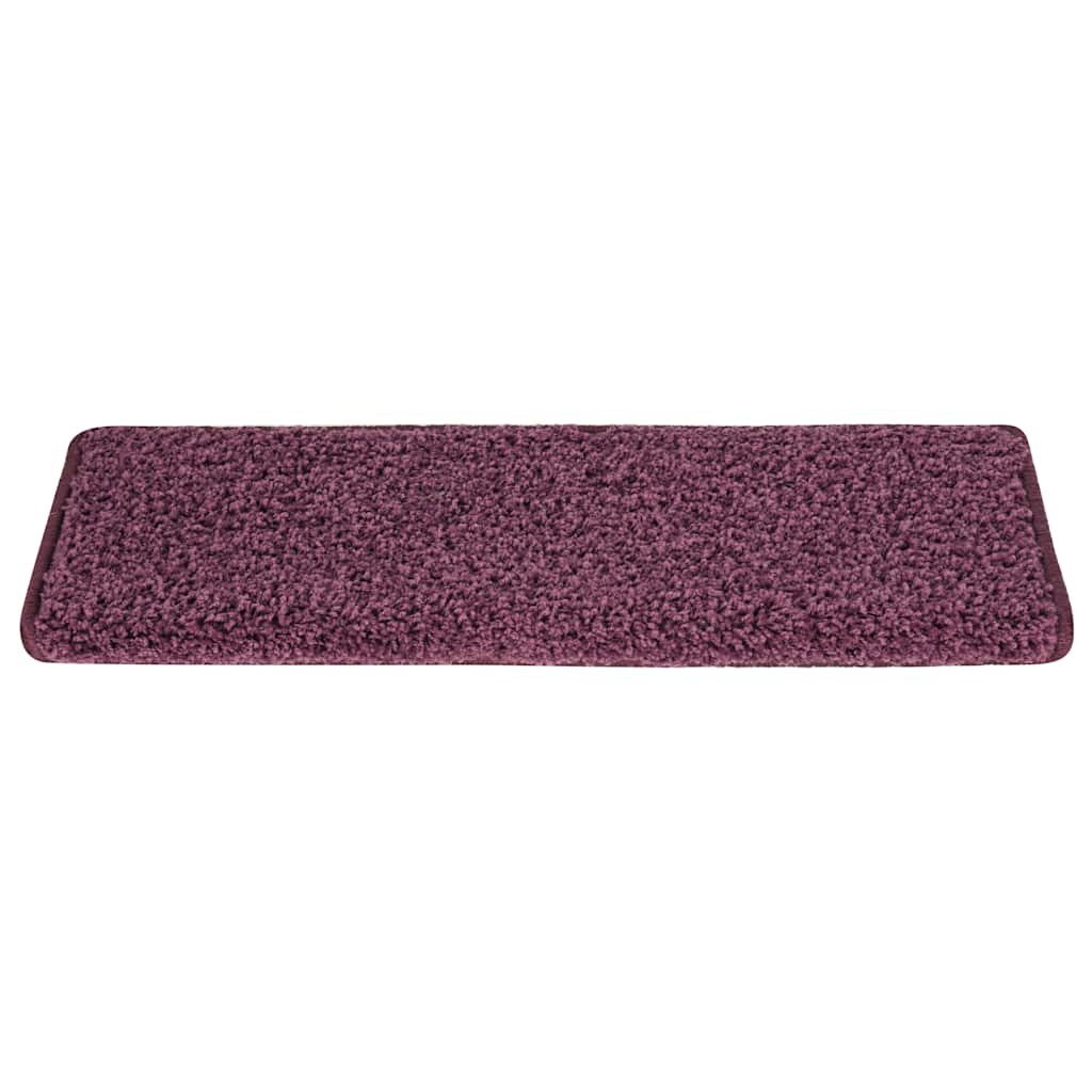 Tappetini per scale 30 pz 65x21x4 cm Viola scuro con bordo rettangolare | homemem39