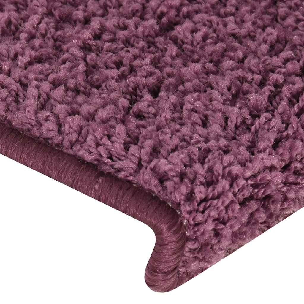 Tappetini per scale 30 pz 65x21x4 cm Viola scuro con bordo rettangolare | homemem39