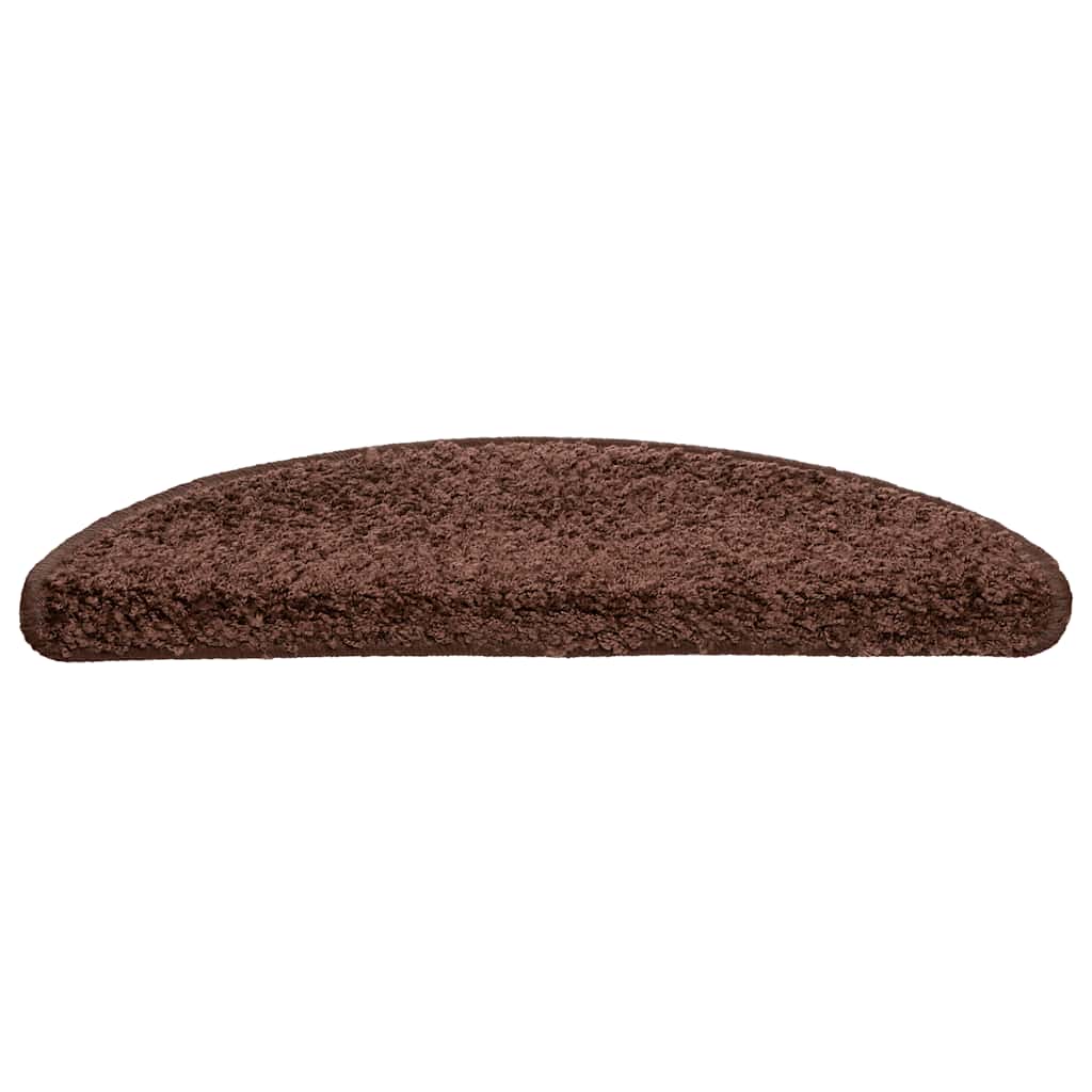 Tappetini per scale 20 pz 56x17x3 cm Marrone Semicircolari | homemem39