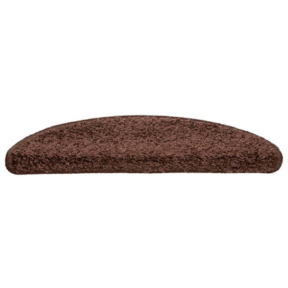 Tappetini per scale 20 pz 56x17x3 cm Marrone Semicircolari | homemem39