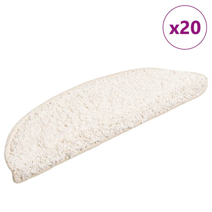 Tappetini per scale 20 pz 56x17x3 cm Bianco Semicircolari | homemem39