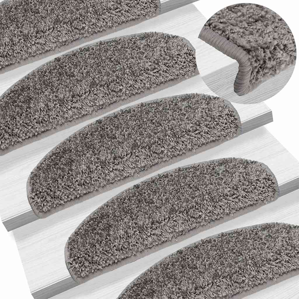 Tappetini per scale 20 pz 65x21x4 cm Grigio Semicircolari Grandi
