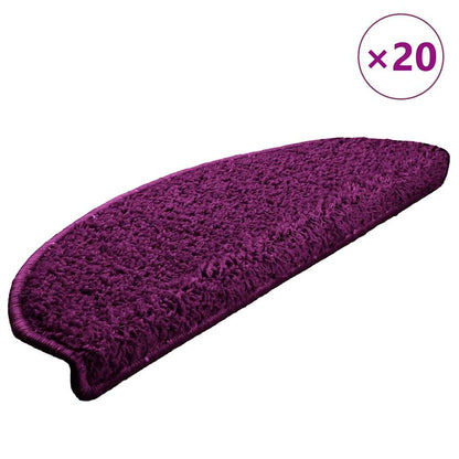 Tappetini per scale 20 pz 65x21x4 cm Viola Semicircolari Grandi | homemem39