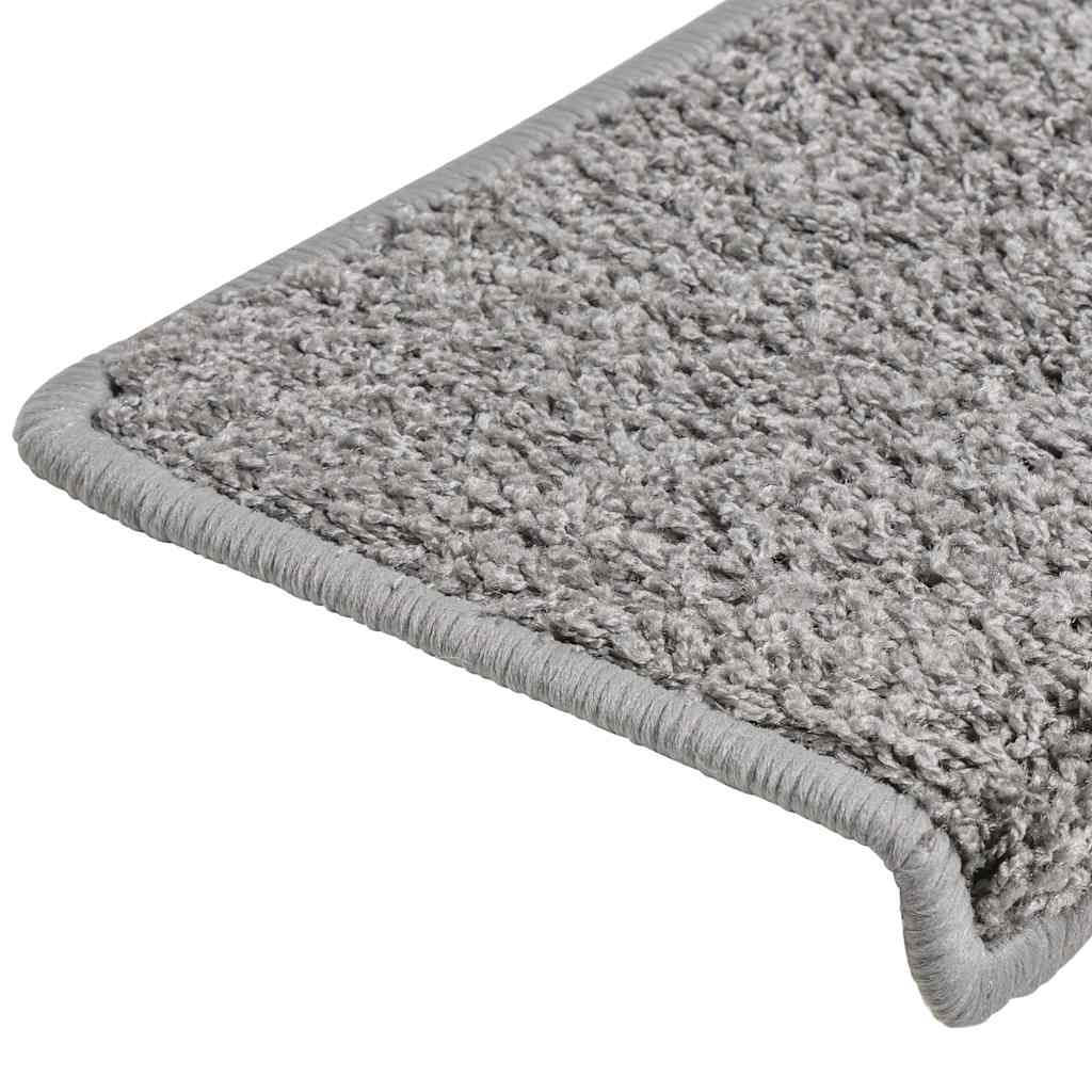Tappetini per scale 20 pz 65x21x4 cm Grigio Bordo rettangolare | homemem39