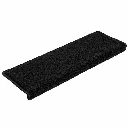 Tappetini per scale 20 pz 65x21x4 cm Nero Bordo rettangolare | homemem39