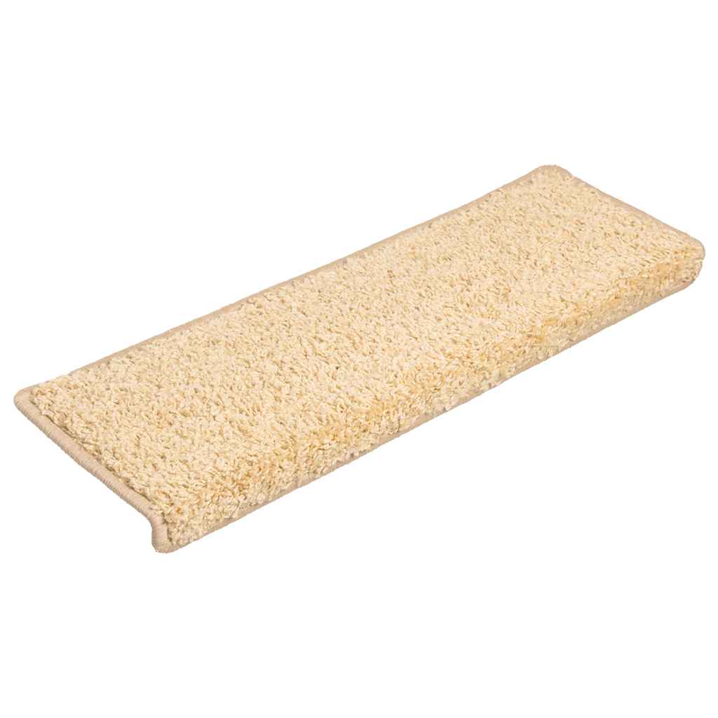 Tappetini per scale 20 pz 65x21x4 cm Crema Bordo rettangolare | homemem39
