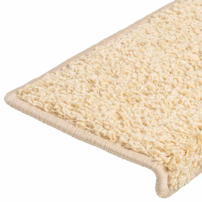 Tappetini per scale 20 pz 65x21x4 cm Crema Bordo rettangolare | homemem39