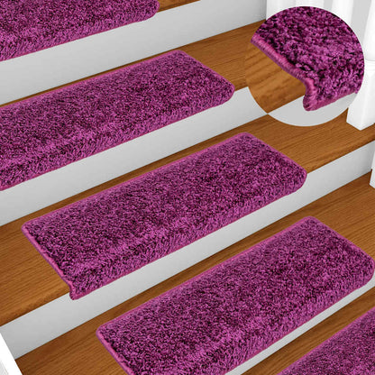 Tappetini per scale 20 pz 65x21x4 cm Viola Bordo rettangolare | homemem39