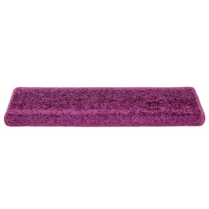 Tappetini per scale 20 pz 65x21x4 cm Viola Bordo rettangolare