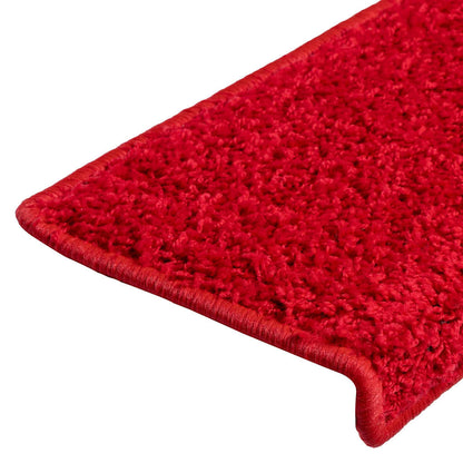 Tappetini per scale 20 pz 65x21x4 cm Rosso Bordo rettangolare | homemem39