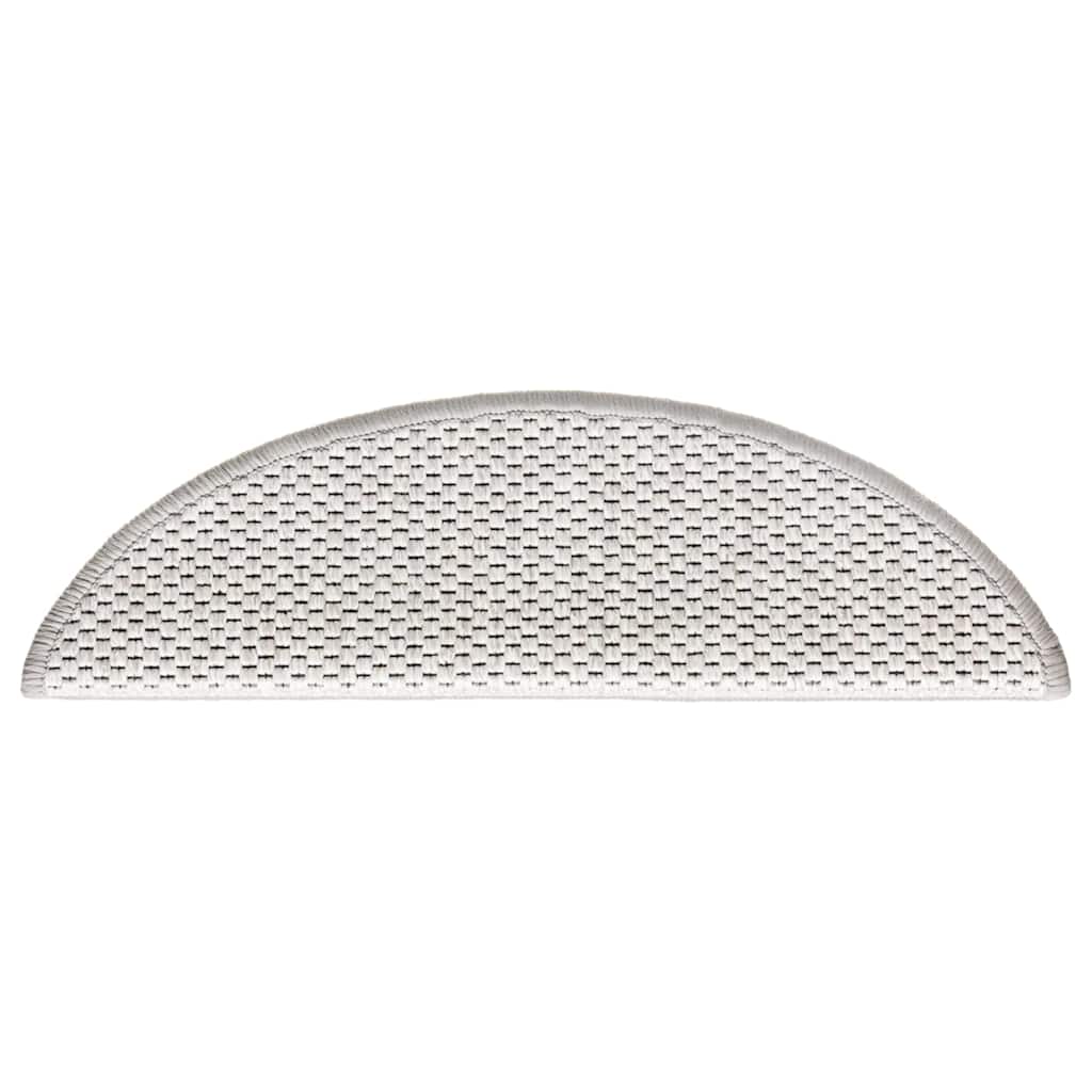Tappeti Adesivi Scale Aspetto Sisal 30 pz 56x17x3 cm Platino | homemem39
