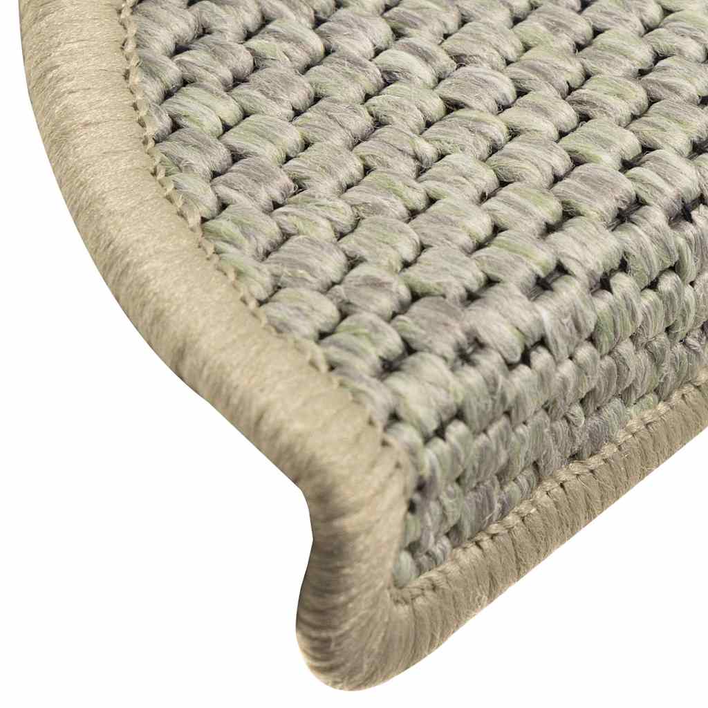 Tappeti Adesivi Scale Aspetto Sisal 30pz 56x17x3cm Verde Chiaro | homemem39