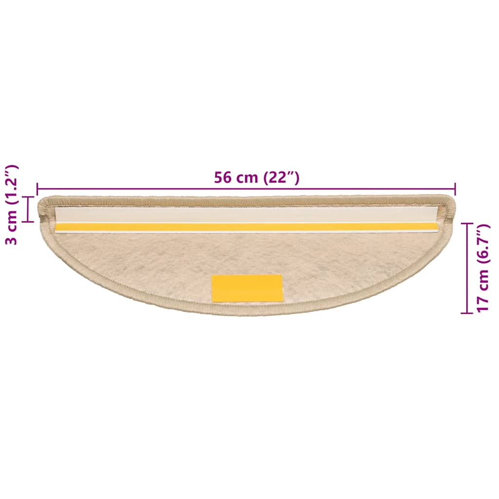 Tappeti Autoadesivi Scale Aspetto Sisal 30 pz 56x17x3 cm Sabbia | homemem39