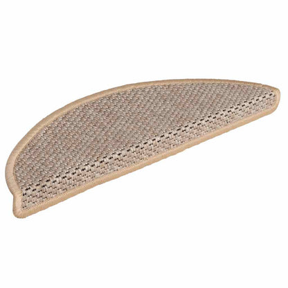 Tappeti Adesivi Scale Aspetto Sisal 30pz 56x17x3cm Beige Chiaro