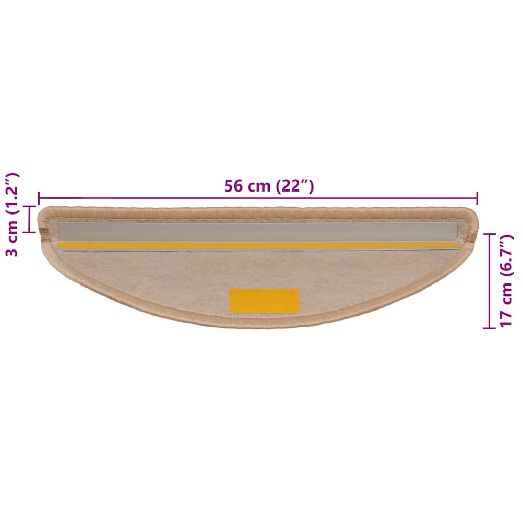 Tappeti Adesivi Scale Aspetto Sisal 30pz 56x17x3cm Beige Chiaro | homemem39