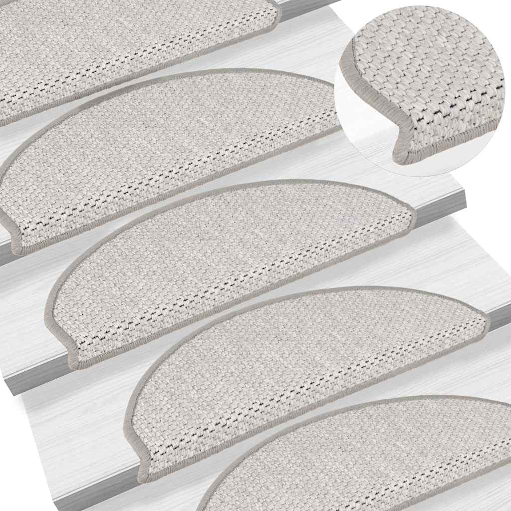 Tappeti Adesivi Scale Aspetto Sisal 30 pz 65x21x4 cm Platino | homemem39
