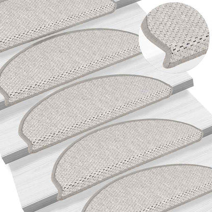 Tappeti Adesivi Scale Aspetto Sisal 30 pz 65x21x4 cm Platino | homemem39