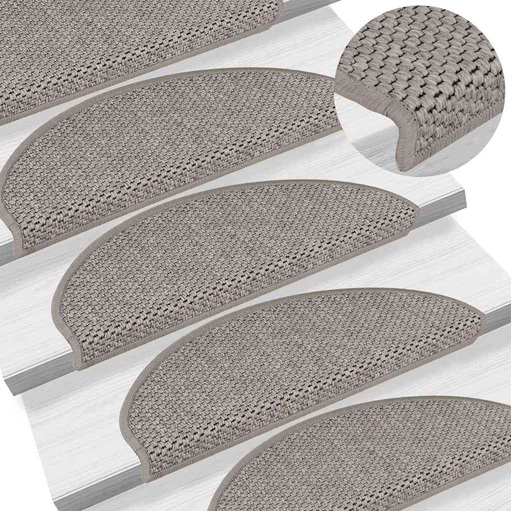 Tappeti Autoadesivi Scale Aspetto Sisal 30 pz 65x21x4cm Argento | homemem39