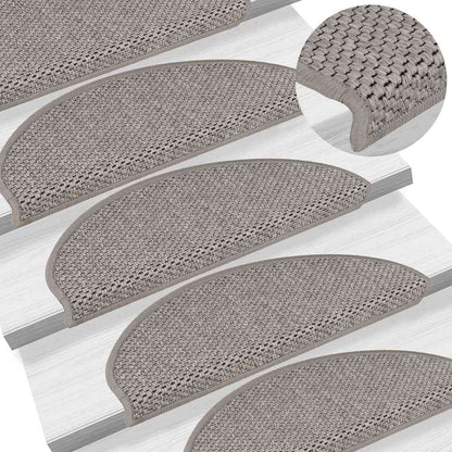 Tappeti Autoadesivi Scale Aspetto Sisal 30 pz 65x21x4cm Argento | homemem39