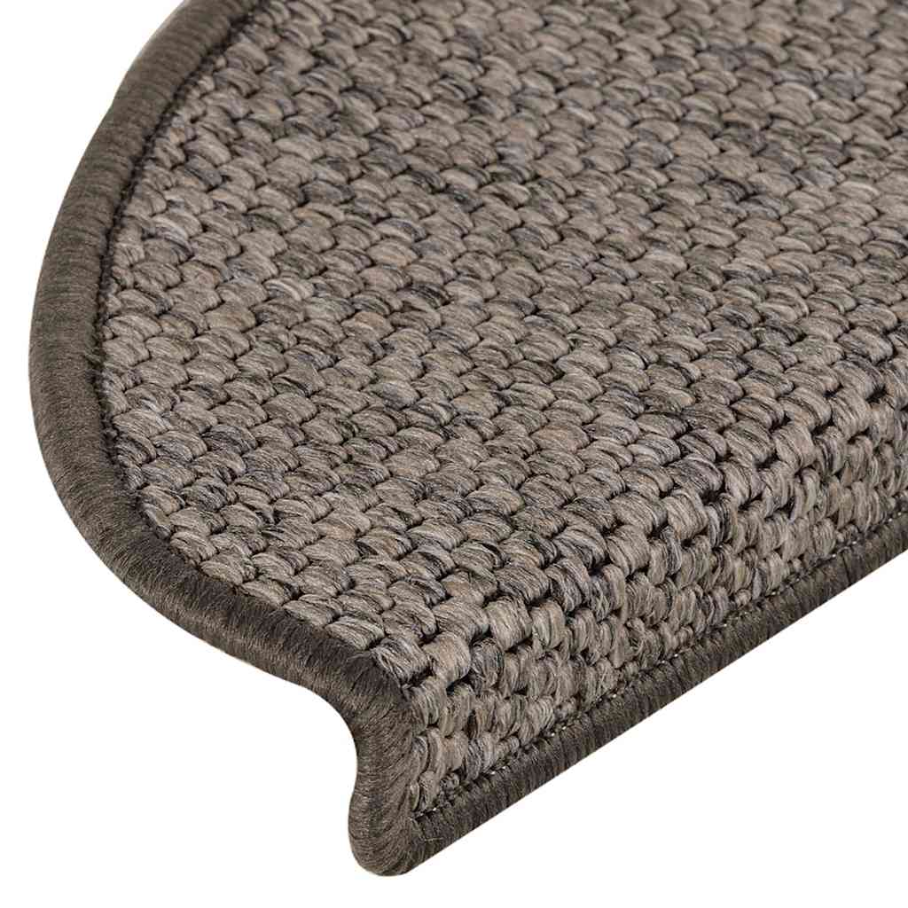 Tappeti Adesivi per Scale Sisal 30pz 65x21x4cm Grigio e Beige | homemem39