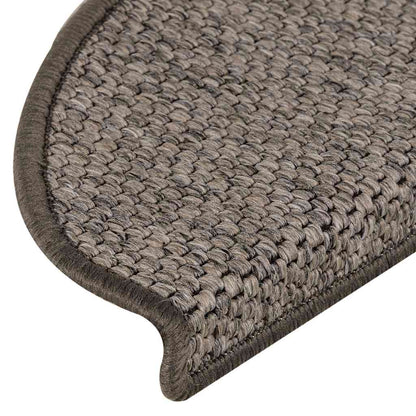 Tappeti Adesivi per Scale Sisal 30pz 65x21x4cm Grigio e Beige | homemem39