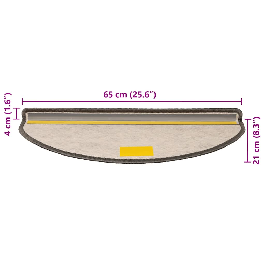 Tappeti Adesivi per Scale Sisal 30pz 65x21x4cm Grigio e Beige | homemem39