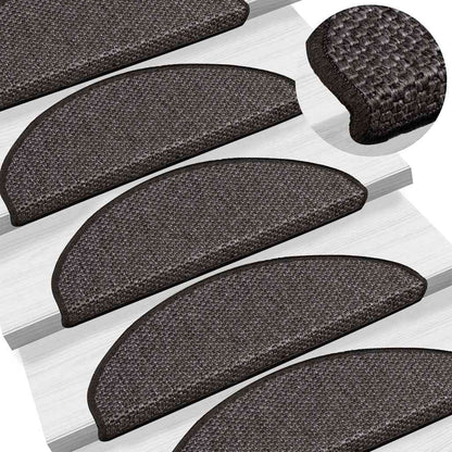 Tappeti Adesivi Scale Aspetto Sisal 30 pz 65x21x4 cm Antracite | homemem39