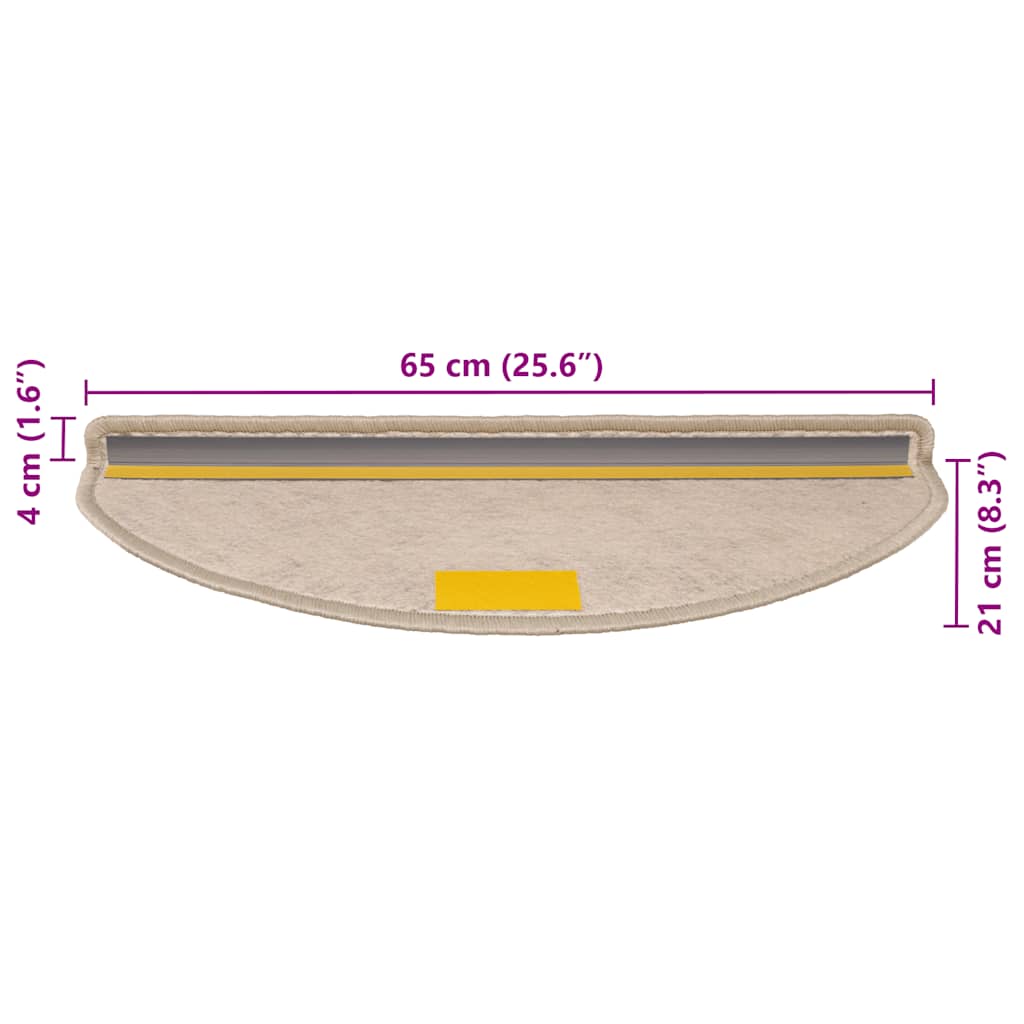 Tappeti Adesivi Scale Aspetto Sisal 30 pz 65x21x4cm Beige Scuro | homemem39