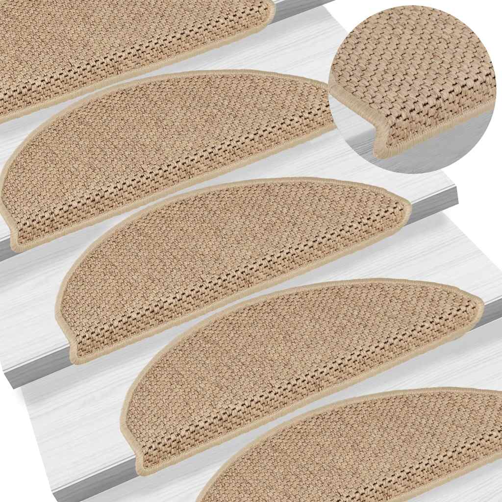 Tappeti Autoadesivi Scale Aspetto Sisal 30 pz 65x21x4 cm Sabbia | homemem39