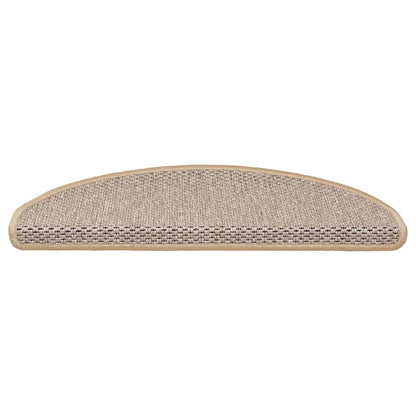 Tappeti Adesivi Scale Aspetto Sisal 30pz 65x21x4cm Beige Chiaro | homemem39