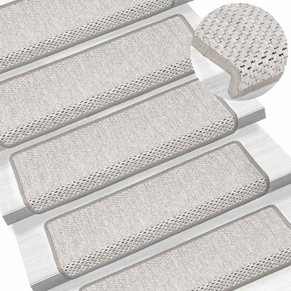 Tappeti Adesivi Scale Aspetto Sisal 30 pz 65x21x4 cm Platino | homemem39