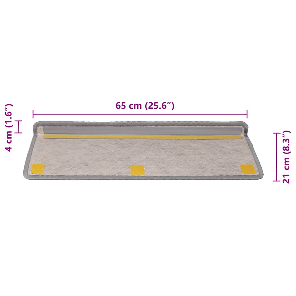 Tappeti Autoadesivi Scale Aspetto Sisal 30 pz 65x21x4cm Argento | homemem39