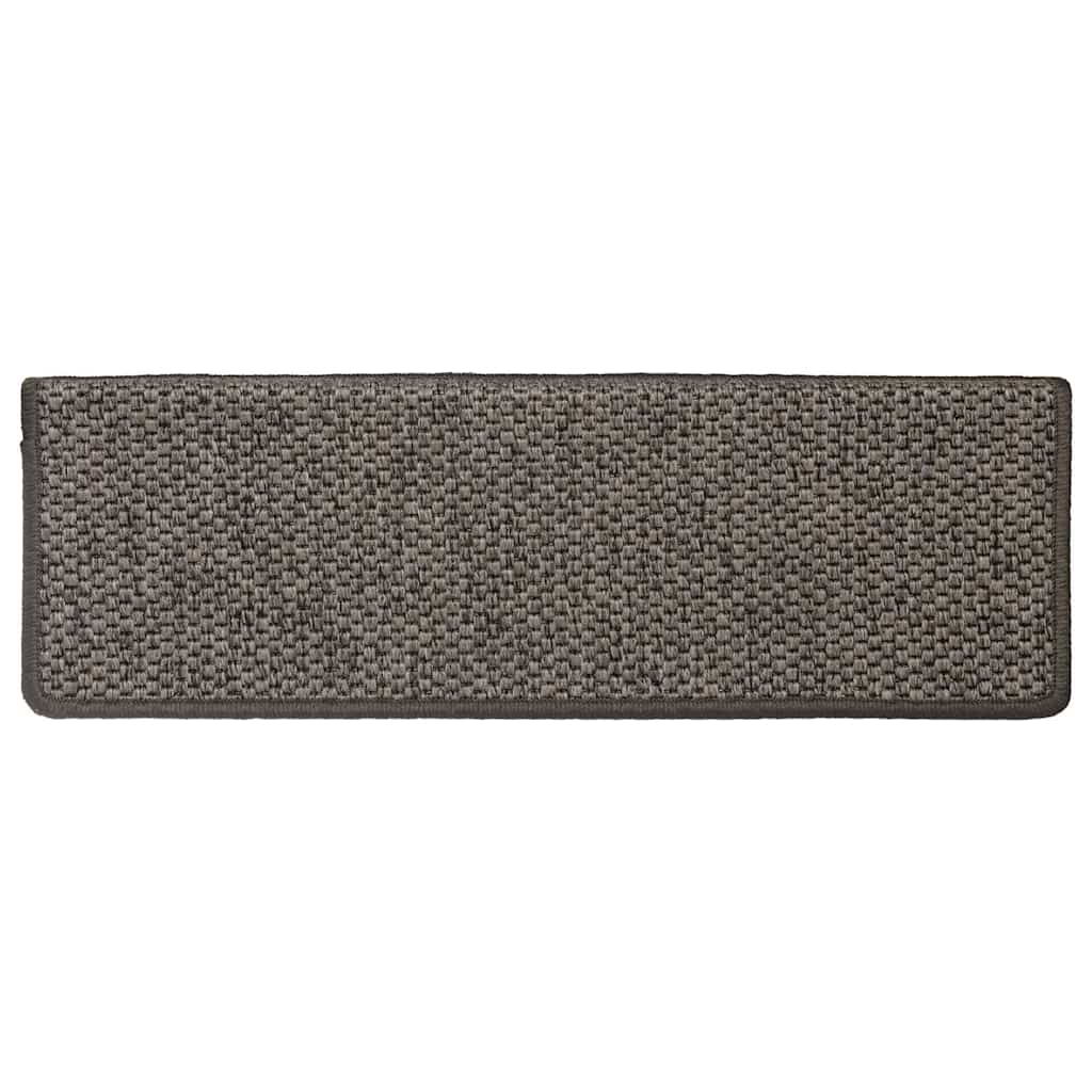 Tappeti Adesivi per Scale Sisal 30pz 65x21x4cm Grigio e Beige | homemem39