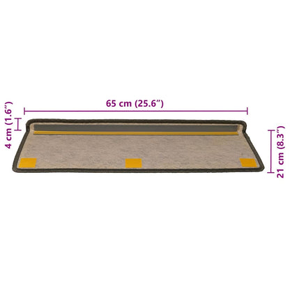 Tappeti Adesivi per Scale Sisal 30pz 65x21x4cm Grigio e Beige | homemem39