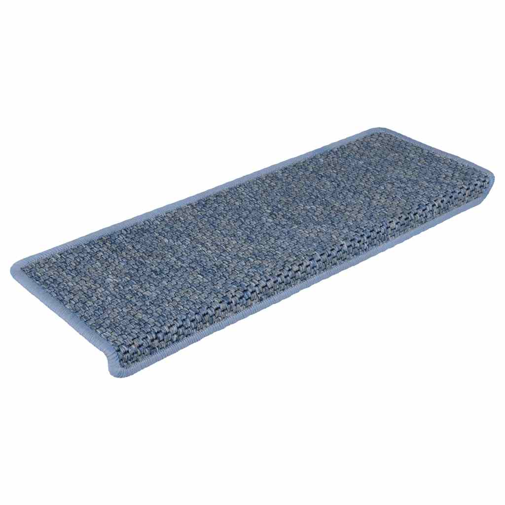 Tappeti Autoadesivi per Scale Aspetto Sisal 30pz 65x21x4 cm Blu | homemem39