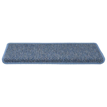 Tappeti Autoadesivi per Scale Aspetto Sisal 30pz 65x21x4 cm Blu | homemem39