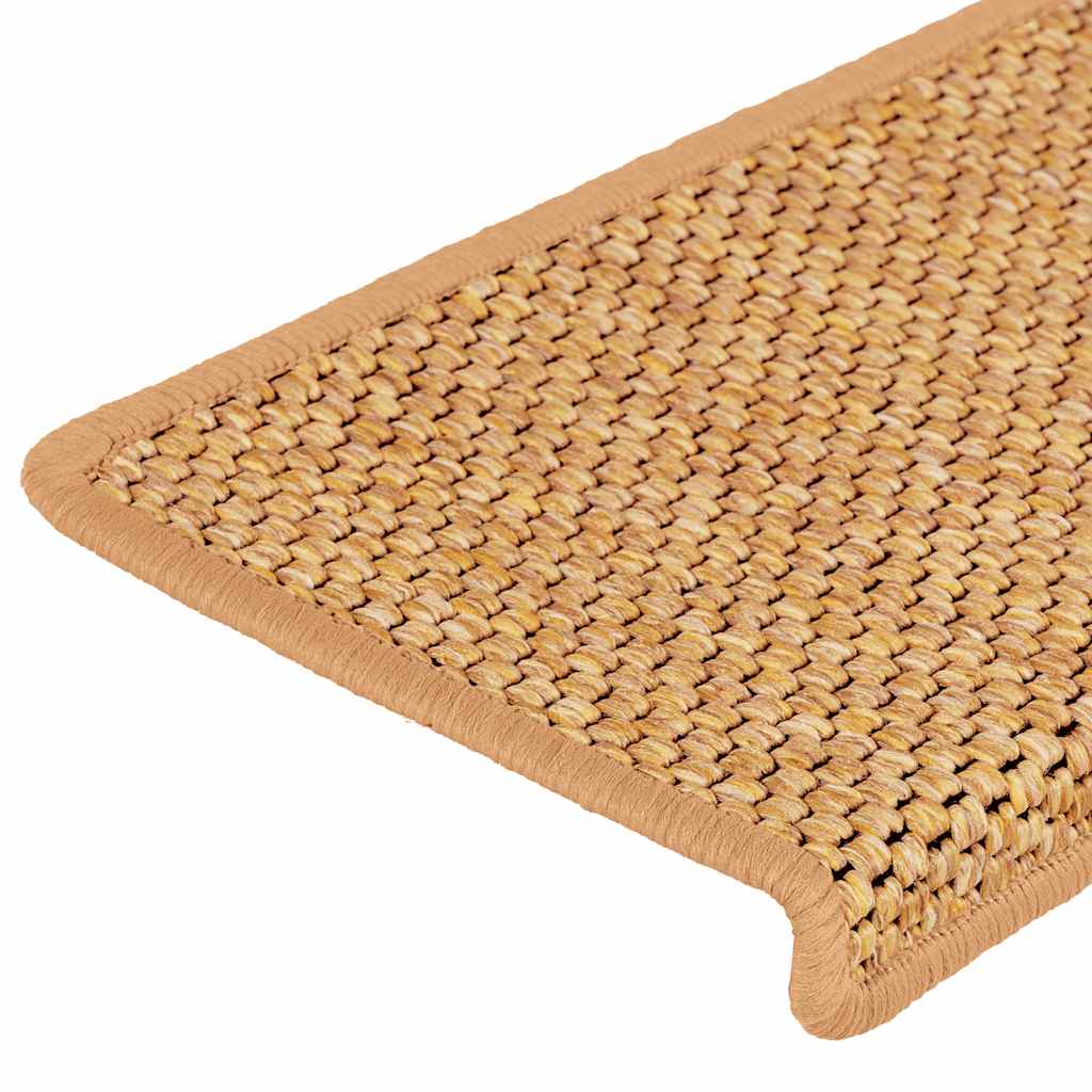 Tappeti Adesivi Scale Aspetto Sisal 30 pz 65x21x4 cm Arancio