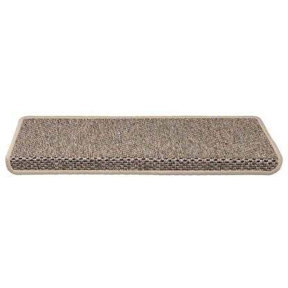 Tappeti Adesivi Scale Aspetto Sisal 30 pz 65x21x4cm Beige Scuro | homemem39