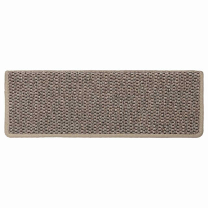 Tappeti Adesivi Scale Aspetto Sisal 30 pz 65x21x4cm Beige Scuro | homemem39