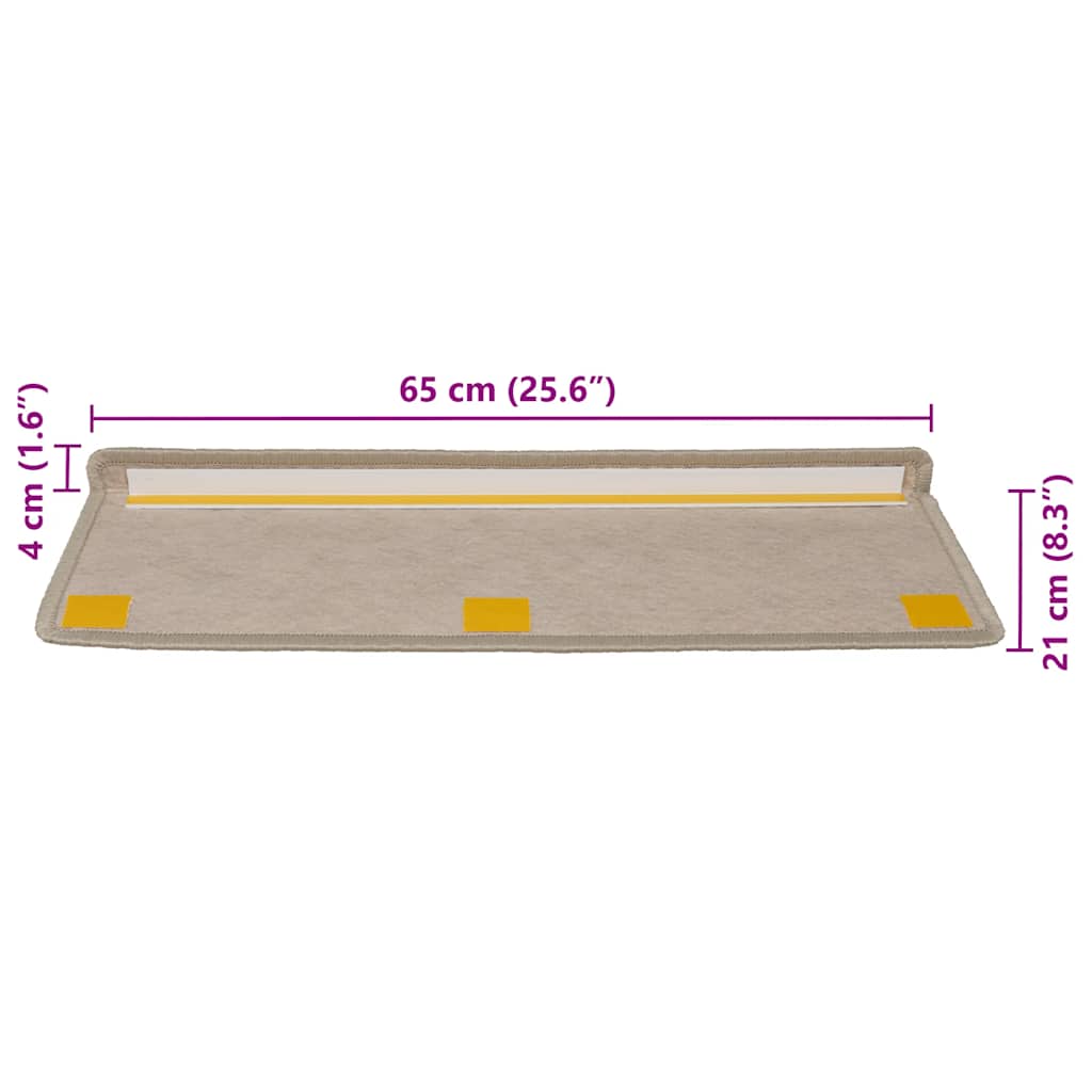 Tappeti Adesivi Scale Aspetto Sisal 30 pz 65x21x4cm Beige Scuro | homemem39