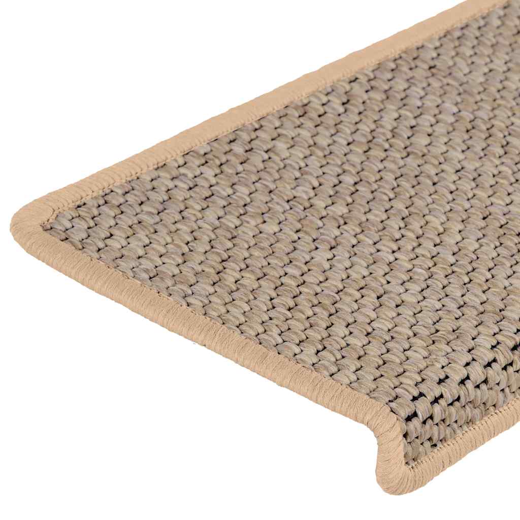 Tappeti Adesivi Scale Aspetto Sisal 30pz 65x21x4cm Beige Chiaro | homemem39
