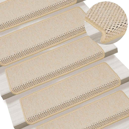 Tappeti Autoadesivi Scale Aspetto Sisal 30 pz 65x21x4 cm Berber