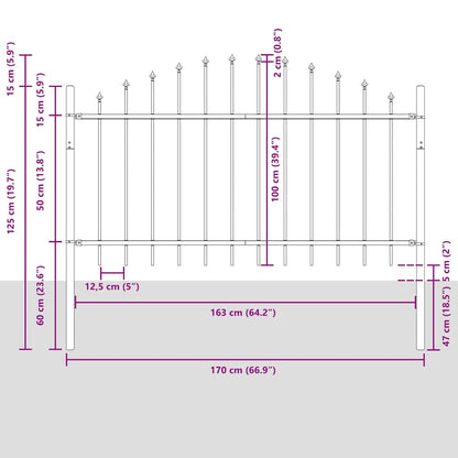 Recinzione per Giardino 3 pcs Bianco 170 x 140 cm
