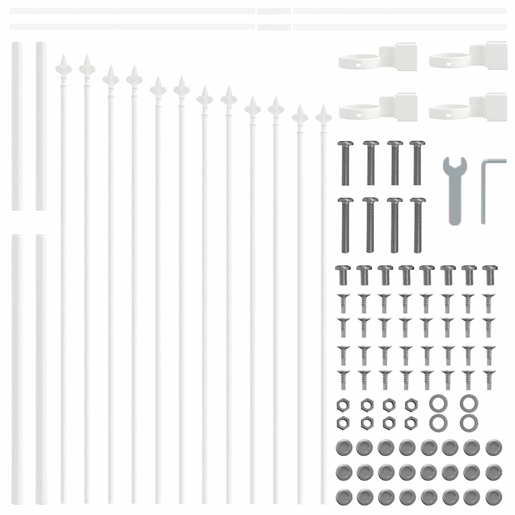 Recinzione per Giardino 4 pcs Bianco 170 x 140 cm