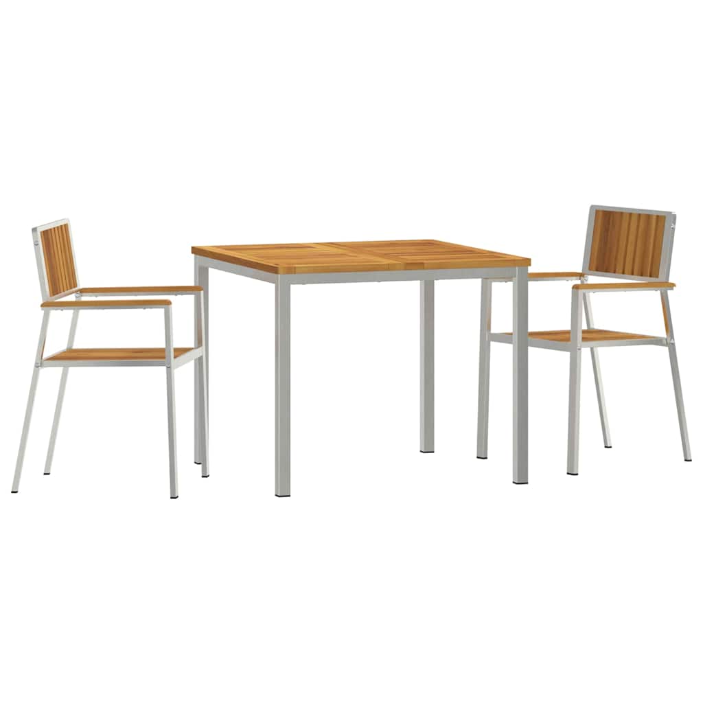 Set da pranzo per esterni 3 pcs Legno di Acacia Massello