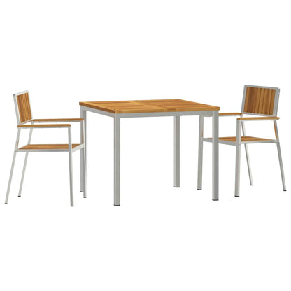 Set da pranzo per esterni 3 pcs Legno di Acacia Massello