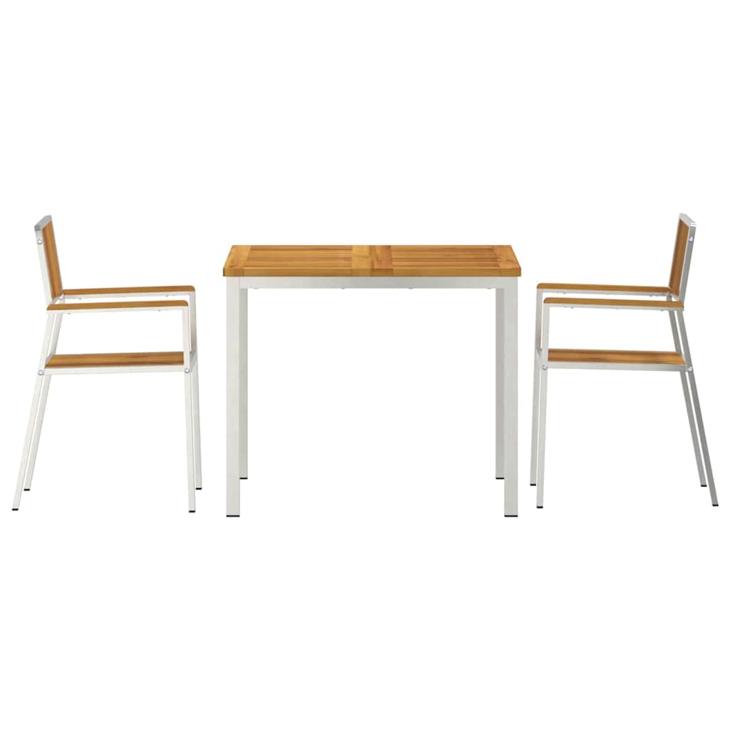 Set da pranzo per esterni 3 pcs Legno di Acacia Massello